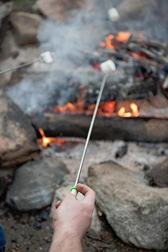 MalloMe Smores Sticks for Fire Pit Long - Marshmallow Roasting Sticks Smores Kit - Smore Skewers Hot Dog Fork Campfire Cooking Equipment, Camping Essentials S'mores Gear Outdoor Accessories 32" 5 Pack