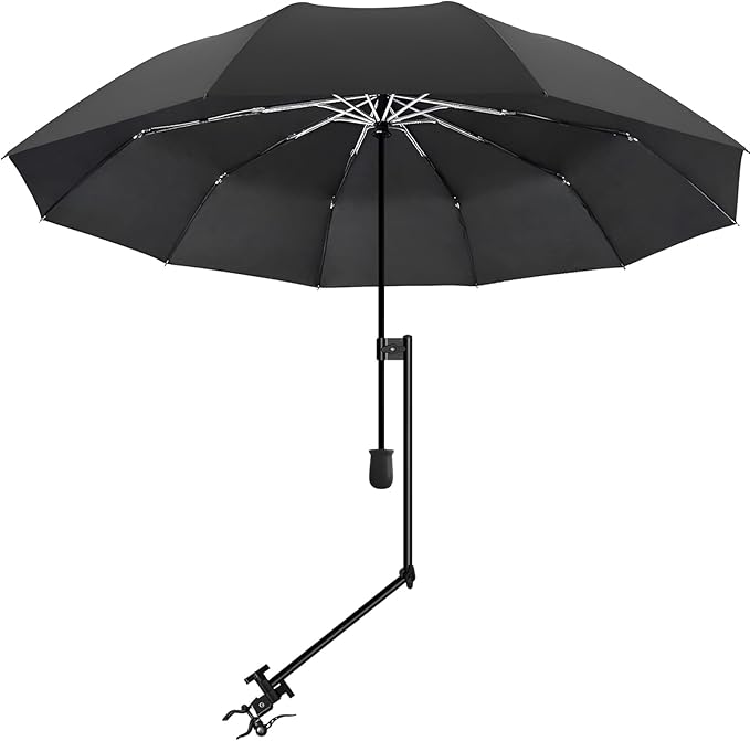 UPF 50+ Beach Umbrella with Adjustable Universal Clamp