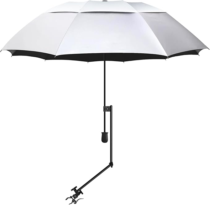 UPF 50+ Beach Umbrella with Adjustable Universal Clamp