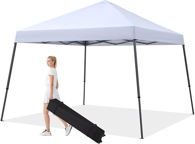 MASTERCANOPY Portable Pop Up Canopy Tent with Large Base(10x10,White)
