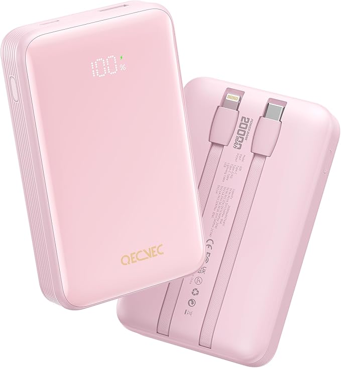 Portable Charger 20000mAh, 22.5W Power Bank Fast Charging, High Capacity Cell Phone Portable Power Banks with for iPhone, Samsung, Android etc, Travel Essential (Pink)