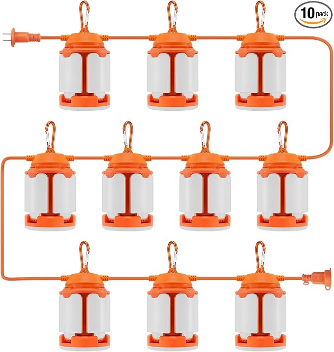 100ft Construction String Lights, 300W LED Industrial Grade 30000LM Super Bright Work String Lights for Construction Sites, Temporary Work, Job site, Indoor and Outdoor Lighting (100ft)