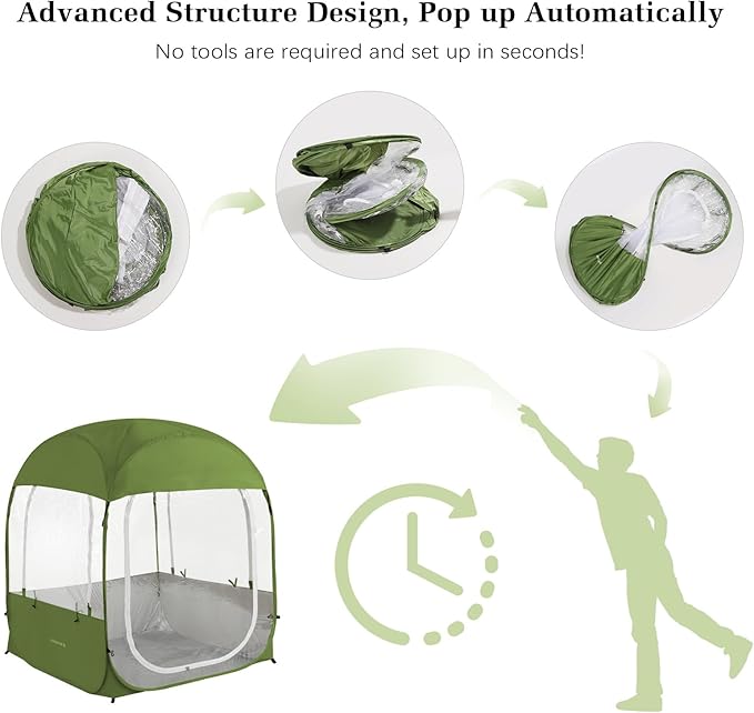 Sports Tent, Instant Weather Proof Clear View Bubble Tent with Carry Bag, Portable & Foldable Pop Up Tents Shelter for Watching Sports Events, Camping, Fishing