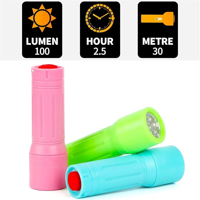 100 Pack Mini Flashlights Bulk for Kids, Small Multicolor Flashlights Bulk with Lanyard, 300 AAA Batteries Included for Hurricane Supplies Camping Essentials Emergency Gifts for Boys Girls