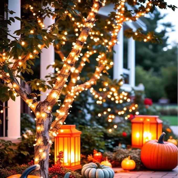 Smart Color Changing Halloween Lights, RGB LED String Lights with Remote & App Control & Timer, Music Sync Multiple Modes 66ft 200 LED Twinkle Christmas Tree Light Waterproof Indoor Outdoor Decor