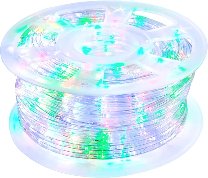 Waterproof LED Rope Lights, Connectable & Flexible with 8 Modes, Outdoor Lighting for Deck, Garden, Pool, Patio & Christmas Decor (Multicolor, 100FT)