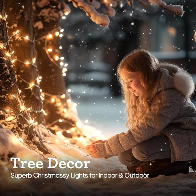 246FT 600 LED Christmas Lights Outdoor Waterproof 8 Modes String Lights for Outside Warm White Christmas Tree Lights Plug in for Outside Indoor Bedroom Wedding Party Holiday Decorations