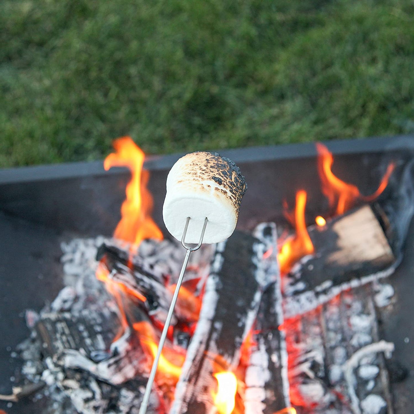 MalloMe Smores Sticks for Fire Pit Long - Marshmallow Roasting Sticks Smores Kit - Smore Skewers Hot Dog Fork Campfire Cooking Equipment, Camping Essentials S'mores Gear Outdoor Accessories 32" 5 Pack