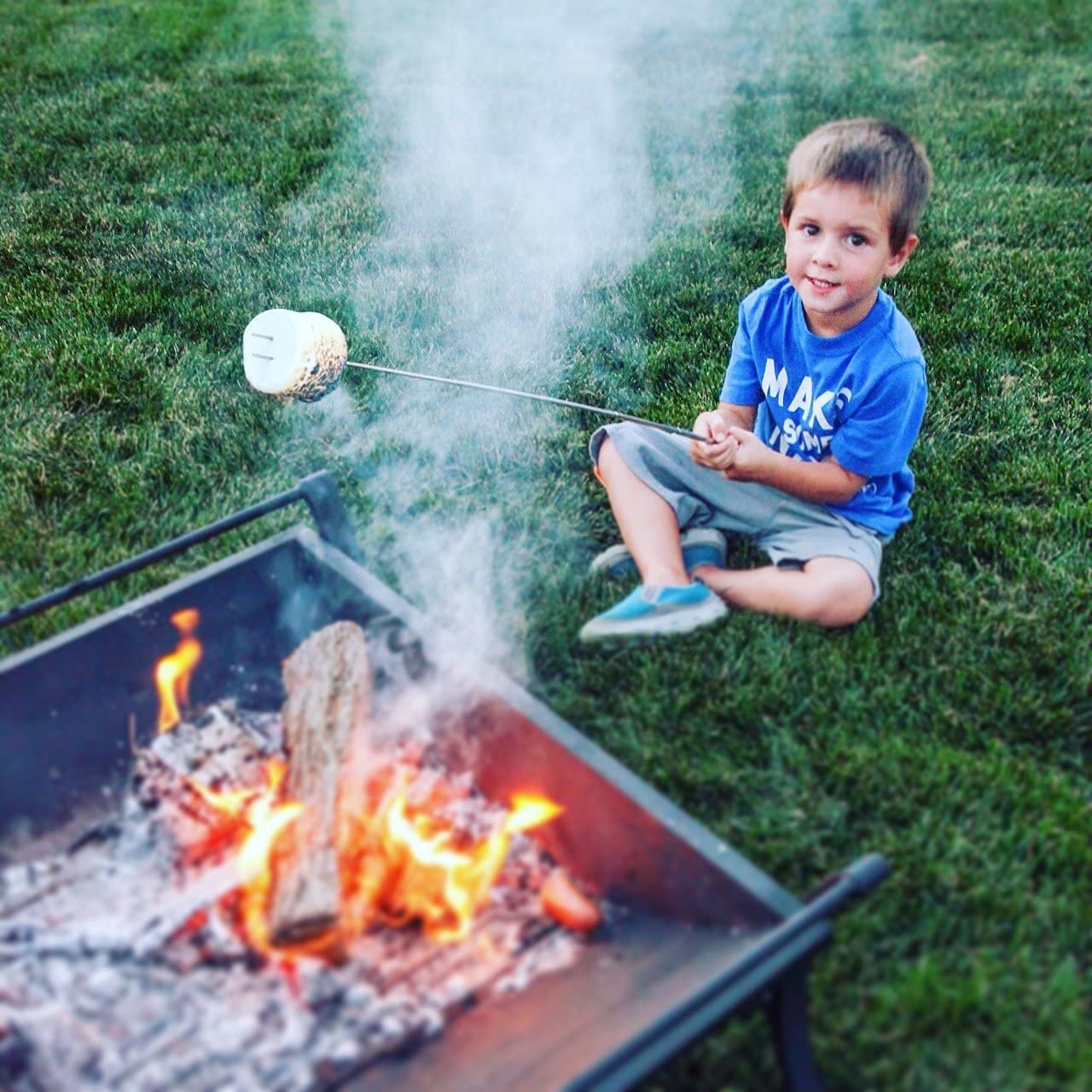MalloMe Smores Sticks for Fire Pit Long - Marshmallow Roasting Sticks Smores Kit - Smore Skewers Hot Dog Fork Campfire Cooking Equipment, Camping Essentials S'mores Gear Outdoor Accessories 32" 5 Pack