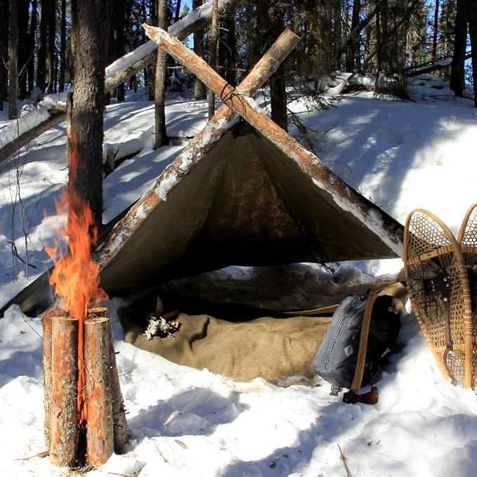 AquaQuest Defender Tarp – 100% Waterproof (20,000mm) Heavy-Duty Shelter for Camping, Bushcraft, Survival, Hammock, Basecamp, Hunting, Hiking & All-Season Use – 30 Options Available: 5 Sizes & 6 Colors