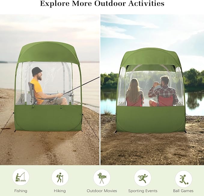 Sports Tent, Instant Weather Proof Clear View Bubble Tent with Carry Bag, Portable & Foldable Pop Up Tents Shelter for Watching Sports Events, Camping, Fishing