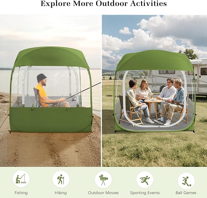 Sports Tent, Instant Weather Proof Clear View Bubble Tent with Carry Bag, Portable & Foldable Pop Up Tents Shelter for Watching Sports Events, Camping, Fishing