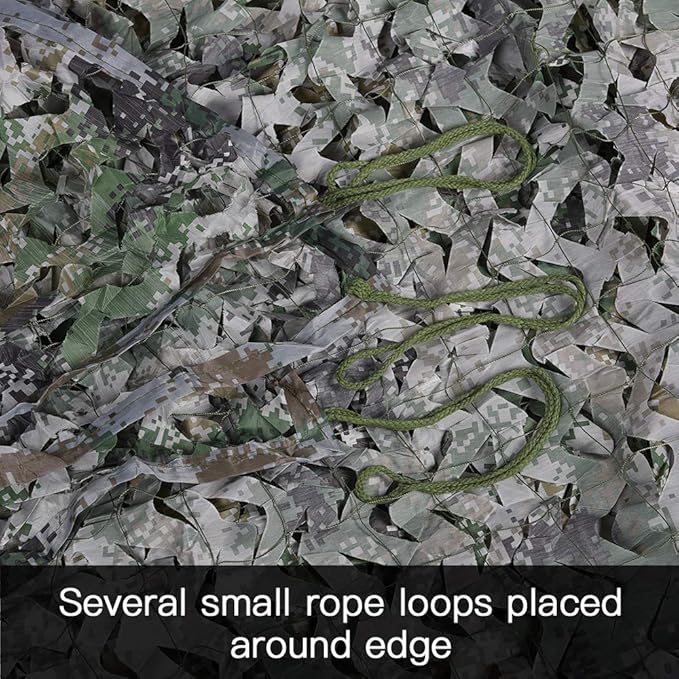 LOOGU Custom Woodland Camo Netting Camping Military Hunting Camouflage Net 6.5 x 10ft, 6.5 x 26ft, 10 x 10ft, 10 x 13ft, 10 x 16.5ft, 13 x 16.5ft, 16.5 x 20ft, 20 x 20ft