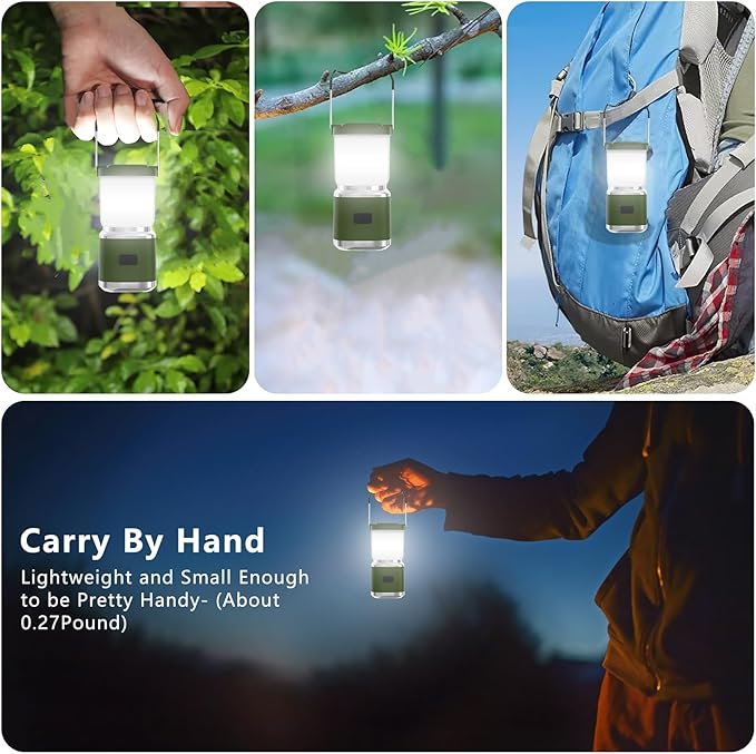 LED Camping Lantern Rechargeable, 2000LM Small Camping Lights Lantern with Redlight&20Hours Runtime&Stepless Dimming, Hurricane Emergency Lights for Power Outages, Waterproof, Camping Essentials,6pcs
