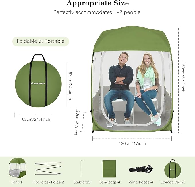 Sports Tent, Instant Weather Proof Clear View Bubble Tent with Carry Bag, Portable & Foldable Pop Up Tents Shelter for Watching Sports Events, Camping, Fishing