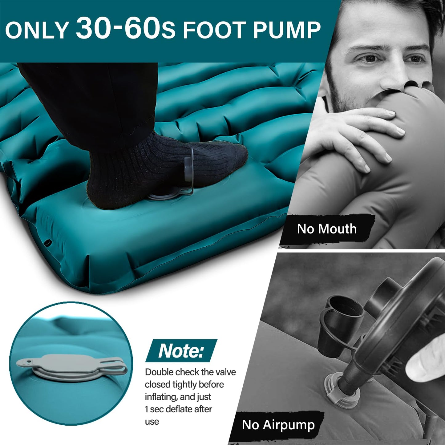 Camping Sleeping Pad, Ultralight Camping Mat with Pillow Built-in Foot Pump Inflatable Sleeping Pads Compact for Camping Backpacking Hiking Traveling - Orange