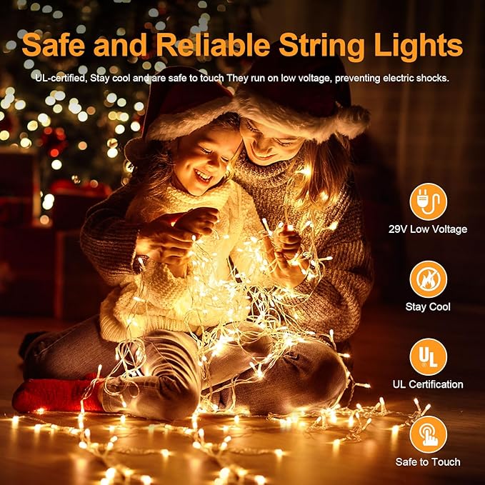 355FT 900LED Christmas Lights, Extra Long Outdoor String Lights Waterproof, Timer & Memory, 8 Modes Dimmable Plug in Fairy for Classroom Outside Tree Wedding Patry Warm White