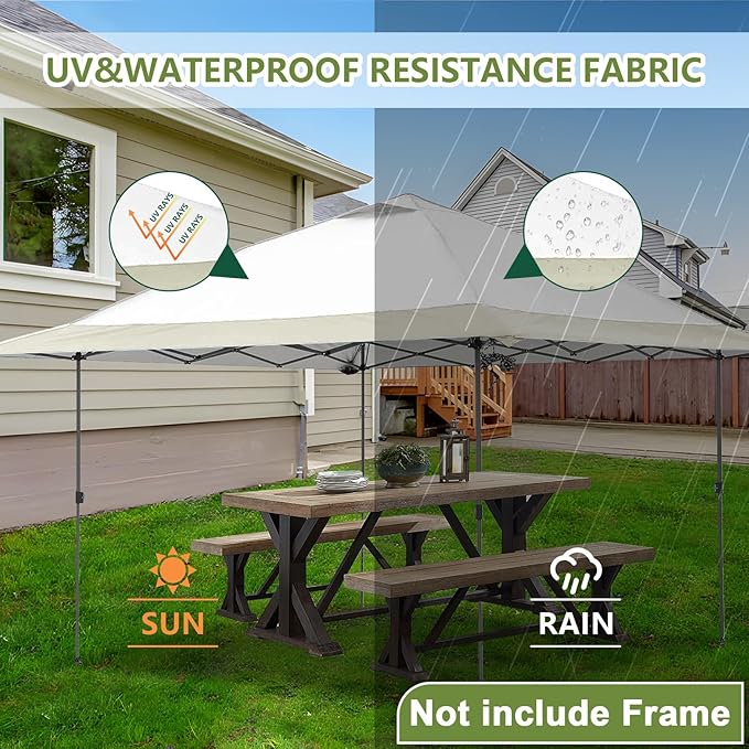 13x13 Canopy Replacement Top Cover,Single Tier Waterproof Instant Canopy Vented Top,Silver Coated Oxford Pop Up Canopy Replacement Cover for Outdoor Garden Camping(Top Only,396 * 396cm
