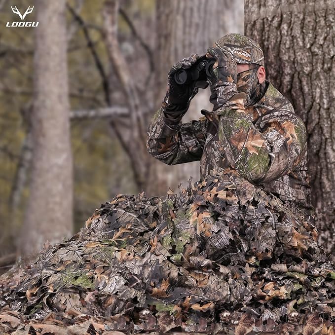 LOOGU Custom Woodland Camo Netting Camping Military Hunting Camouflage Net 6.5 x 10ft, 6.5 x 26ft, 10 x 10ft, 10 x 13ft, 10 x 16.5ft, 13 x 16.5ft, 16.5 x 20ft, 20 x 20ft