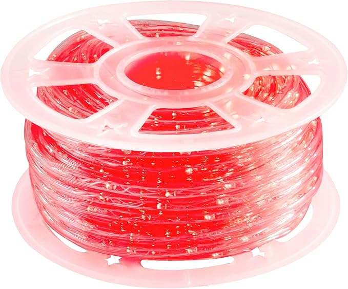 Waterproof LED Rope Lights, Connectable & Flexible with 8 Modes, Outdoor Lighting for Deck, Garden, Pool, Patio & Christmas Decor (RED, 100FT)