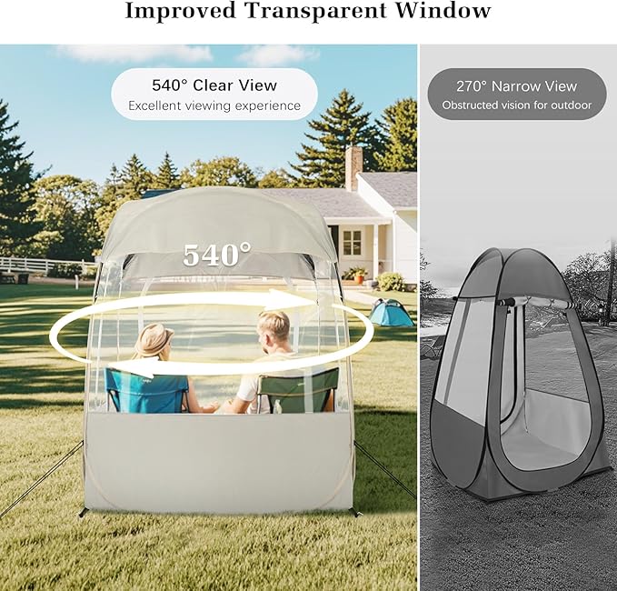 Sports Tent, Instant Weather Proof Clear View Bubble Tent with Carry Bag, Portable & Foldable Pop Up Tents Shelter for Watching Sports Events, Camping, Fishing