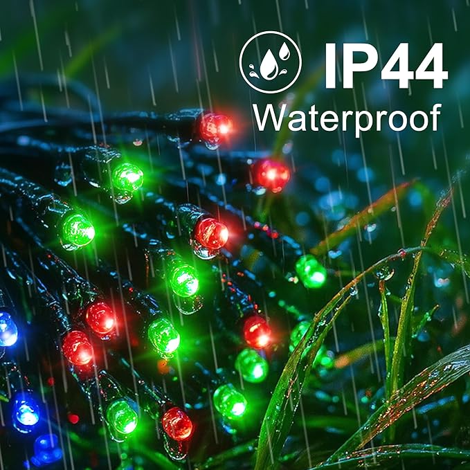 String Lights Outdoor & Indoor, 2Pack 600 LED Fairy Lights, 210ft Plug-in Waterproof Twinkle Light with 8 Modes for Christmas Tree Halloween Wedding Party Garden Patio Decorations(Multicolor)