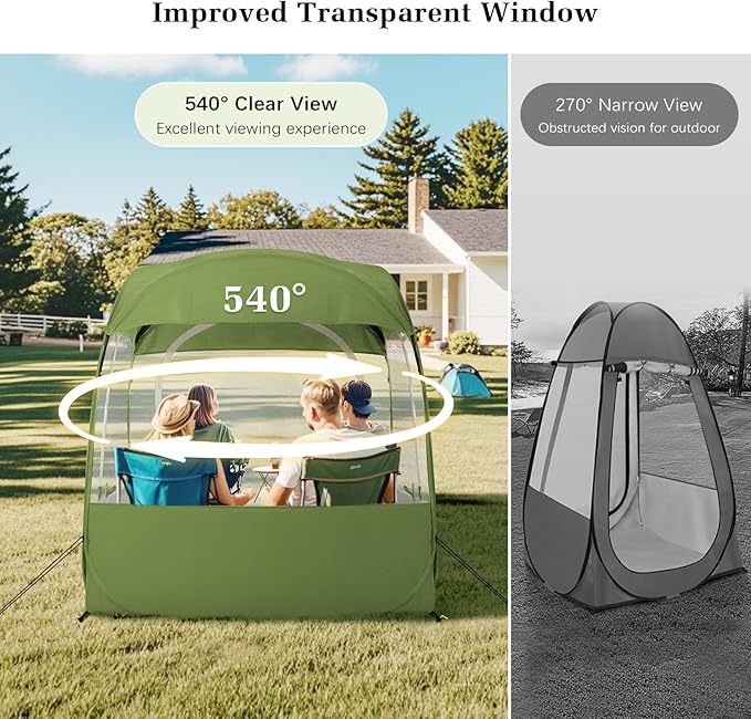 Sports Tent, Instant Weather Proof Clear View Bubble Tent with Carry Bag, Portable & Foldable Pop Up Tents Shelter for Watching Sports Events, Camping, Fishing