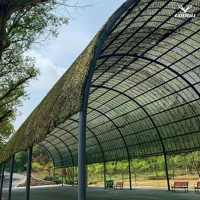LOOGU Custom Woodland Camo Netting Camping Military Hunting Camouflage Net 6.5 x 10ft, 6.5 x 26ft, 10 x 10ft, 10 x 13ft, 10 x 16.5ft, 13 x 16.5ft, 16.5 x 20ft, 20 x 20ft