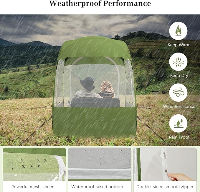 Sports Tent, Instant Weather Proof Clear View Bubble Tent with Carry Bag, Portable & Foldable Pop Up Tents Shelter for Watching Sports Events, Camping, Fishing