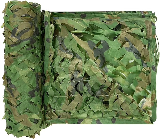 LOOGU Custom Woodland Camo Netting Camping Military Hunting Camouflage Net 6.5 x 10ft, 6.5 x 26ft, 10 x 10ft, 10 x 13ft, 10 x 16.5ft, 13 x 16.5ft, 16.5 x 20ft, 20 x 20ft