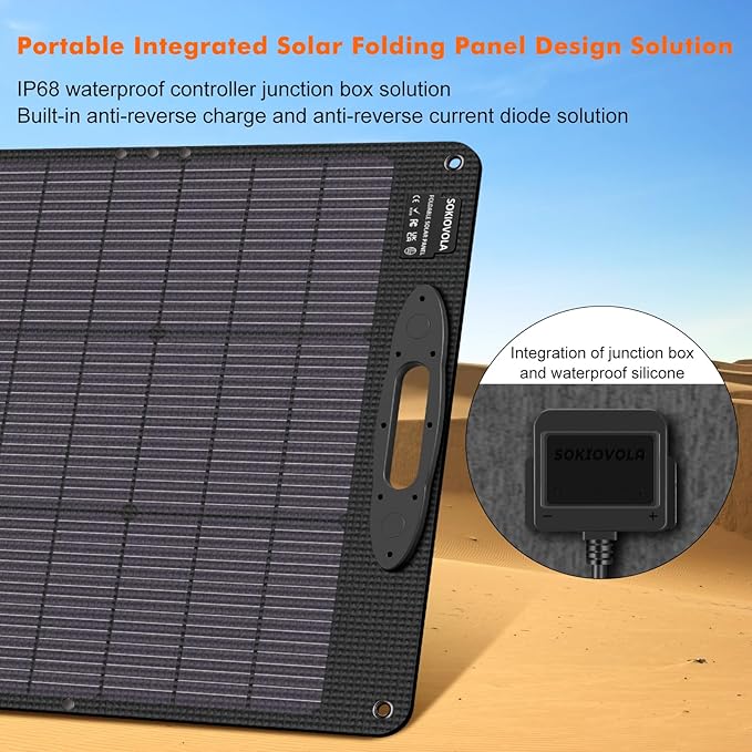 N-Type 16BB 110W 18V Portable Solar Panel Kit,Portable Foldable Solar Panel,NextGen Solar Cell Up to 25% Conversion Rate,ETFE IP68 Waterproof & Dustproof for Power Station Outdoor Camping