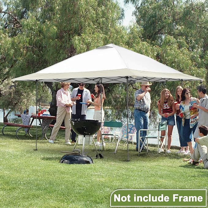 13x13 Canopy Replacement Top Cover,Single Tier Waterproof Instant Canopy Vented Top,Silver Coated Oxford Pop Up Canopy Replacement Cover for Outdoor Garden Camping(Top Only,396 * 396cm