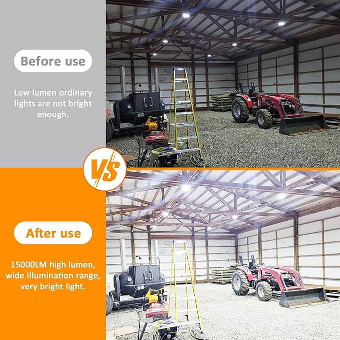 50ft LED Construction String Lights,Super Bright 150W 15000LM Waterproof IP67 Led String Work Lights, Construction Temporary Lights (Upgrad 50ft-5lights).