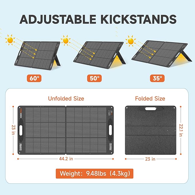 N-Type 16BB 110W 18V Portable Solar Panel Kit,Portable Foldable Solar Panel,NextGen Solar Cell Up to 25% Conversion Rate,ETFE IP68 Waterproof & Dustproof for Power Station Outdoor Camping