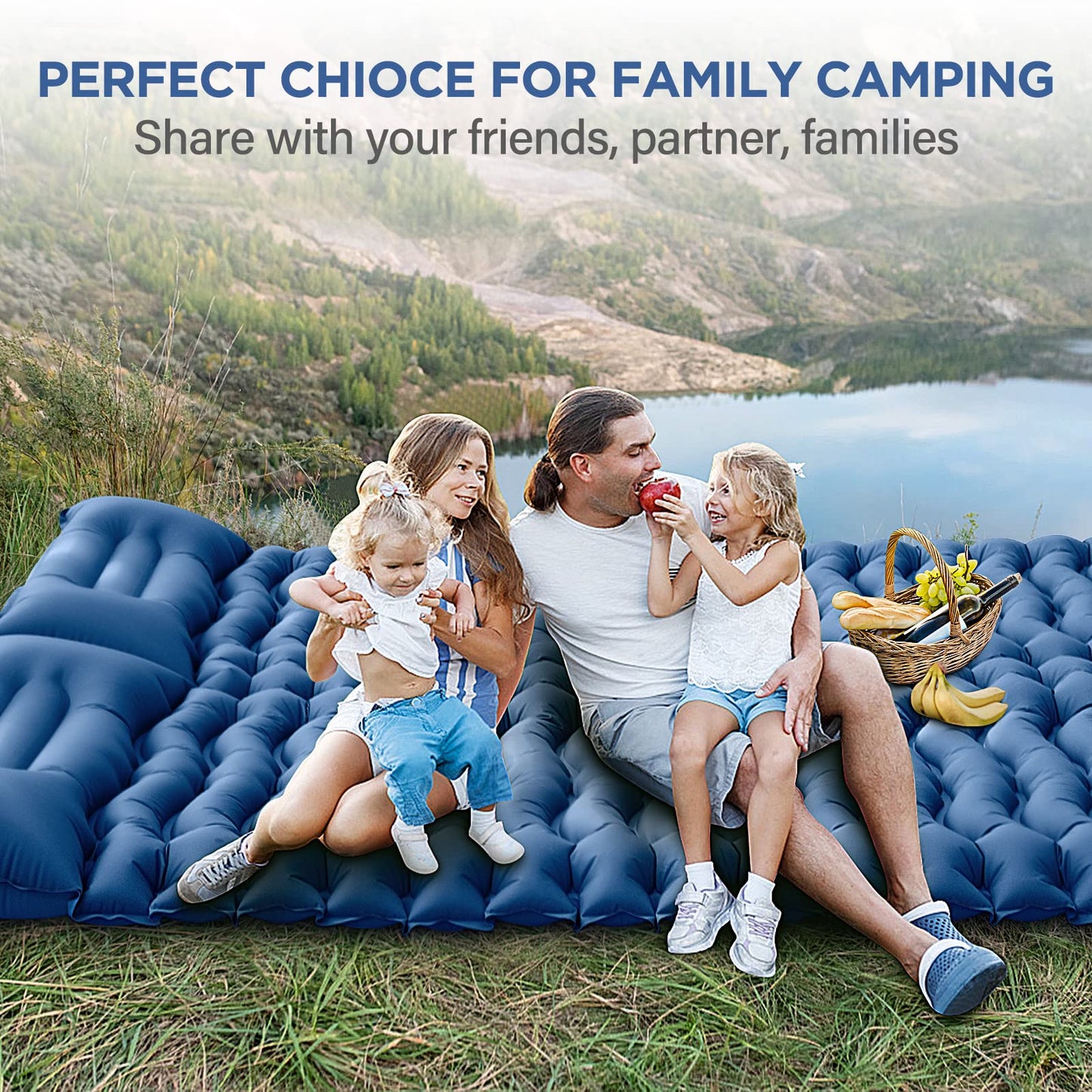 Camping Sleeping Pad, Ultralight Camping Mat with Pillow Built-in Foot Pump Inflatable Sleeping Pads Compact for Camping Backpacking Hiking Traveling - Orange