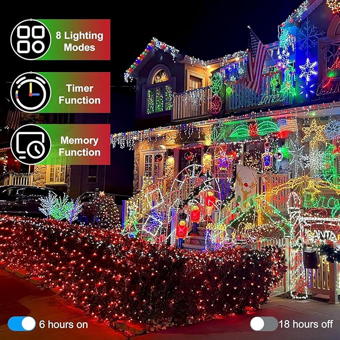 1500 LED 470FT Christmas String Lights Outdoor, 12 Pro Modes and Timer Memory & Brightness, Plug in Waterproof Clear Wire Twinkle Light for for Xmas Yard Tree Wedding Party Decor (Red)