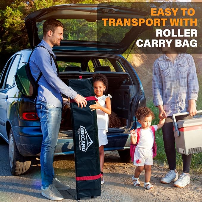 Canopy Tent,Outdoor 10x10 Pop Up Canopy, Instant Tents for Parties with Roller Bag,4 Sandbags,Portable Easy Up Canopies (Brown)