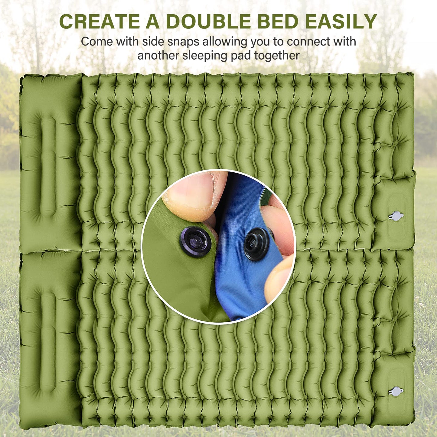 Camping Sleeping Pad, Ultralight Camping Mat with Pillow Built-in Foot Pump Inflatable Sleeping Pads Compact for Camping Backpacking Hiking Traveling - Orange