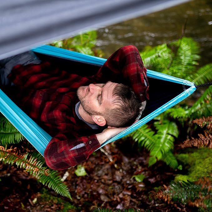 Wise Owl Outfitters Hammock Rain Fly – Waterproof Camping Tarp Cover with Tent Stakes & Carry Bag, Ultralight Shelter for Backpacking & Outdoor Shade