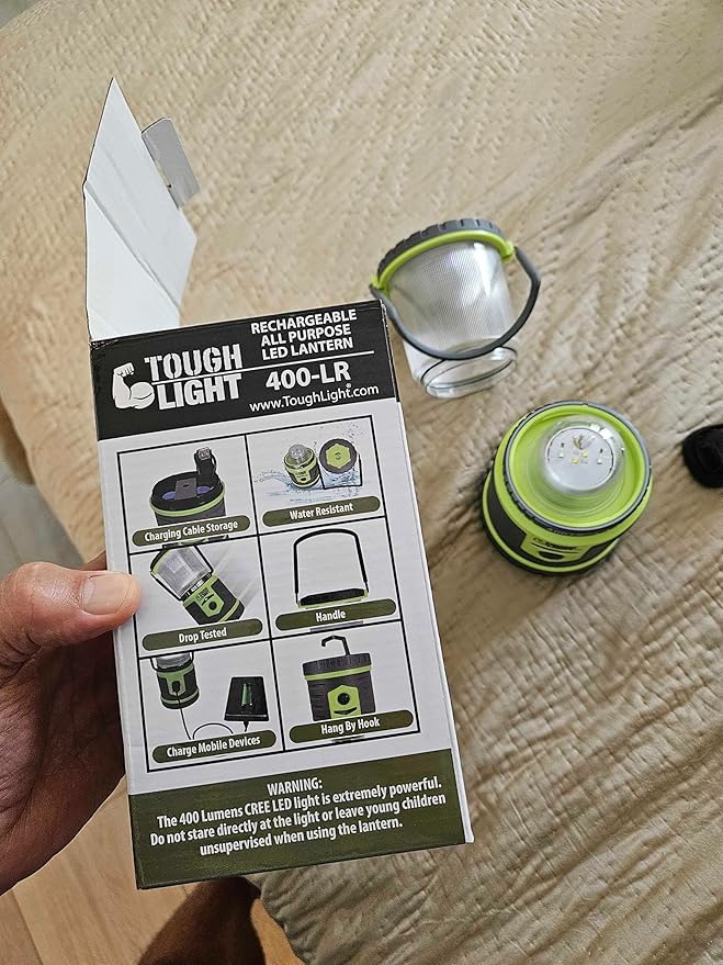 USB Rechargeable Camping Lantern, 400 Lumens LED Lantern, Hanging Tent Lamp, 6000mAh Power Bank, 200 Hour, 6 Modes, for Outdoors & Emergency
