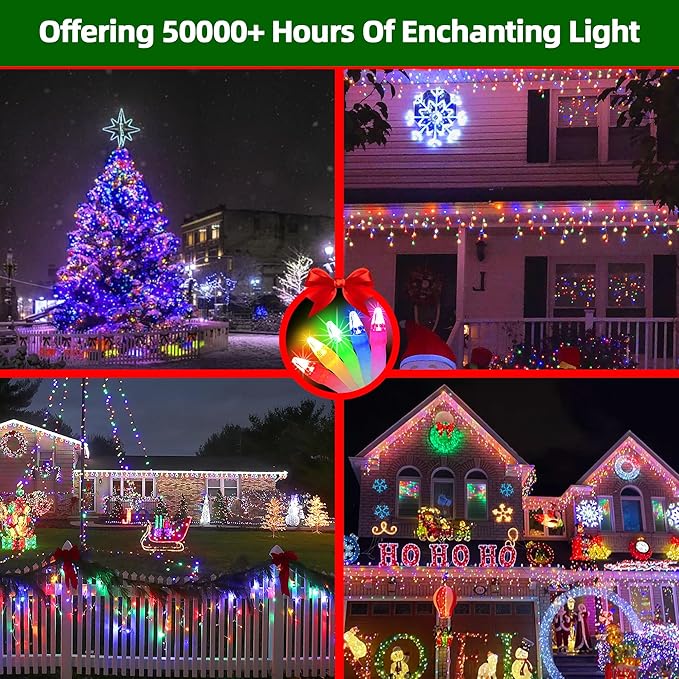 1620 LED Christmas Lights with 360 Drops,164ft 8 Modes Fairy Hanging String Lights with Time Waterproof, Plug-in Hanging String Lights for Holiday Wedding Party Christmas Decor (Multicolor)