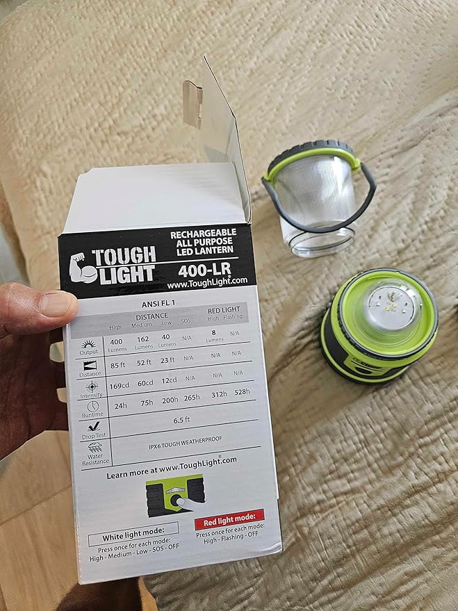 USB Rechargeable Camping Lantern, 400 Lumens LED Lantern, Hanging Tent Lamp, 6000mAh Power Bank, 200 Hour, 6 Modes, for Outdoors & Emergency