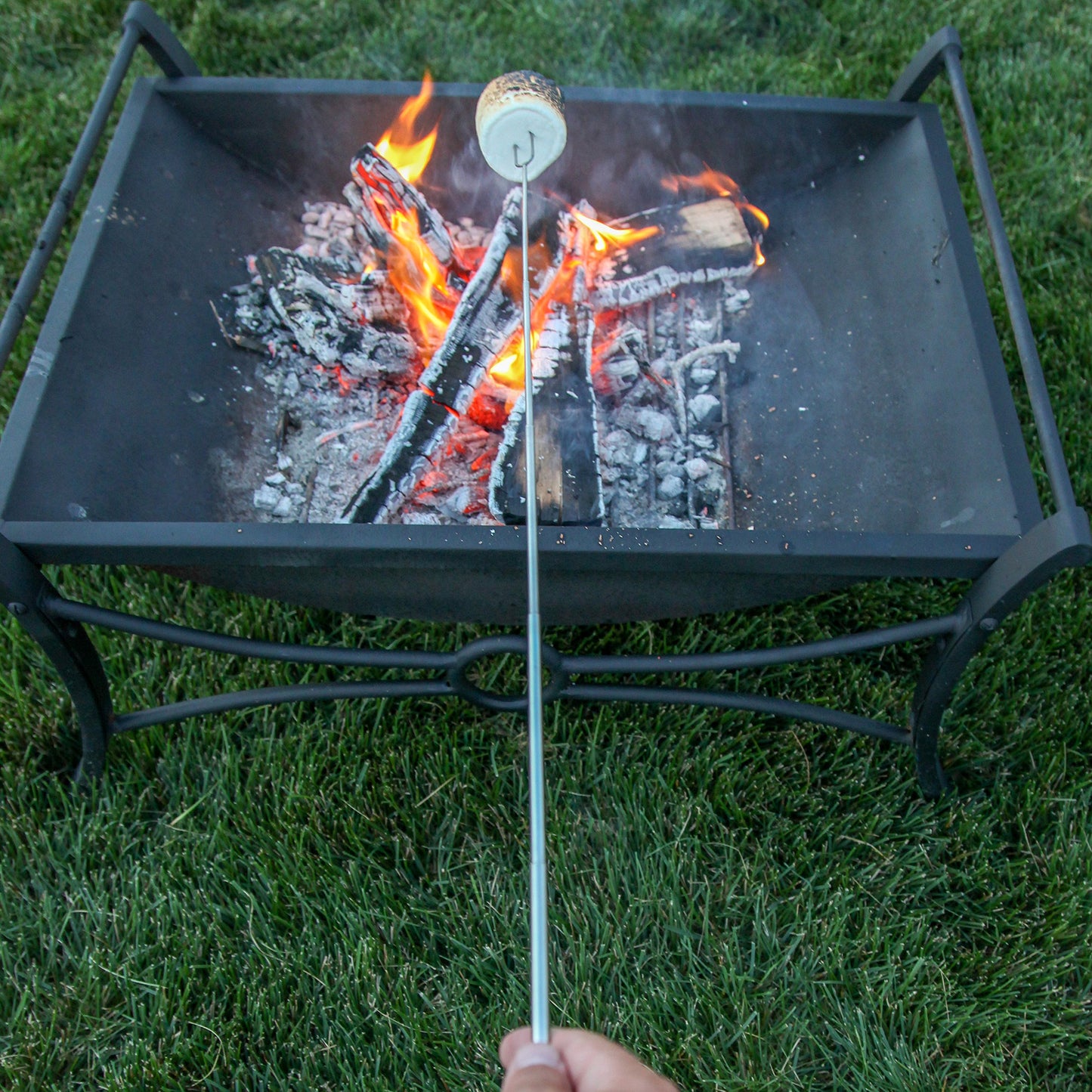 MalloMe Smores Sticks for Fire Pit Long - Marshmallow Roasting Sticks Smores Kit - Smore Skewers Hot Dog Fork Campfire Cooking Equipment, Camping Essentials S'mores Gear Outdoor Accessories 32" 5 Pack