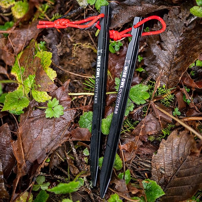 Wise Owl Outfitters Hammock Rain Fly – Waterproof Camping Tarp Cover with Tent Stakes & Carry Bag, Ultralight Shelter for Backpacking & Outdoor Shade