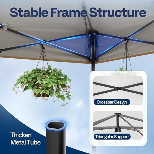 VIVOHOME 8x8ft Pop Up Canopy Tent One Push Setup Outdoor Portable Shelter Tent Heavy Duty with Wheel Carry Bag and 4 Sandbags, Red