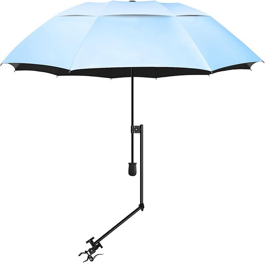 UPF 50+ Beach Umbrella with Adjustable Universal Clamp