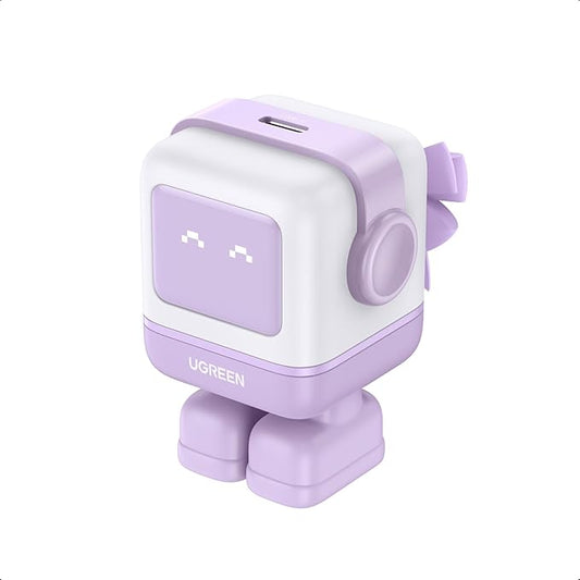 UGREEN Uno 30W USB C Charger Block, Compact Nexode Robot GaN Fast Charger for iPhone 16/15/14, Galaxy S25/S24/S23, Pixel 9/8/7, MacBook Air, iPad Pro (Purple)