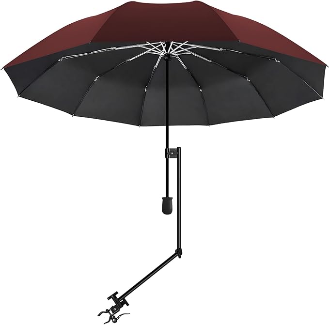 UPF 50+ Beach Umbrella with Adjustable Universal Clamp
