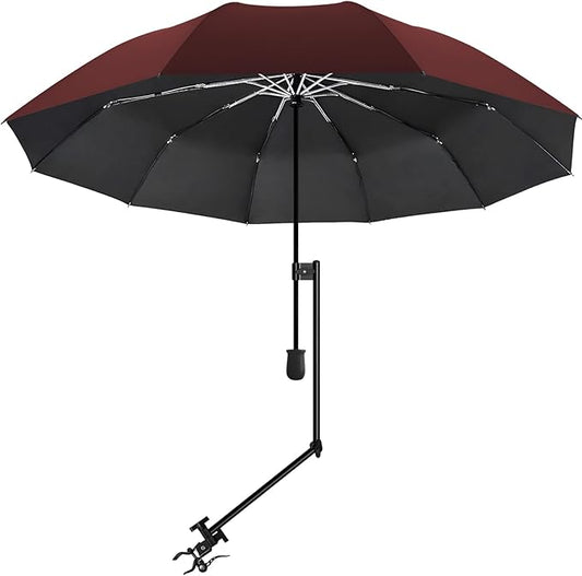 UPF 50+ Beach Umbrella with Adjustable Universal Clamp