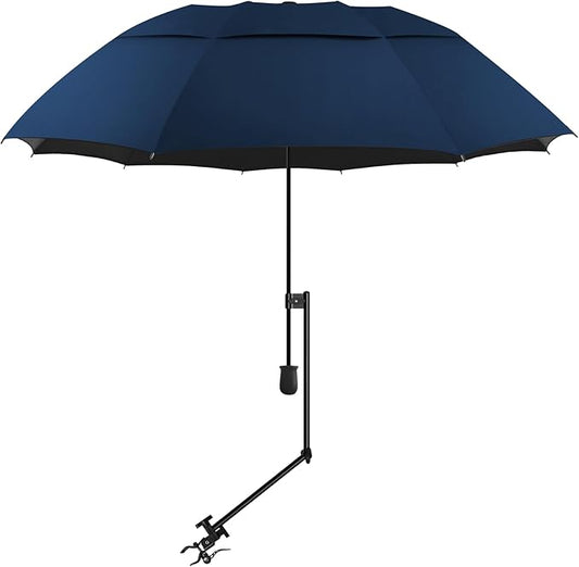 UPF 50+ Beach Umbrella with Adjustable Universal Clamp